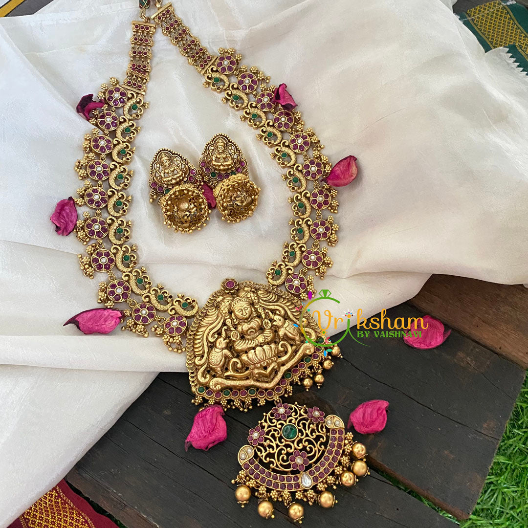 Traditional Lakshmi Pendant Coin Style Haram-G5339
