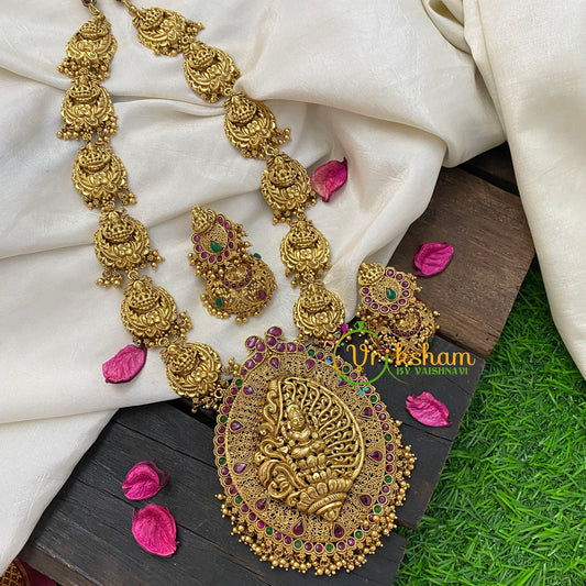 Premium temple Lakshmi Haram -Ghungroo-G5355