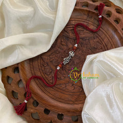 Rakshabandhan Silver Rakhi -Maroon-Shiv Shakti-RB077