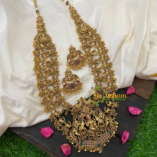 Premium Layered Lakshmi Haram with Mugappu-Pearl-G5330