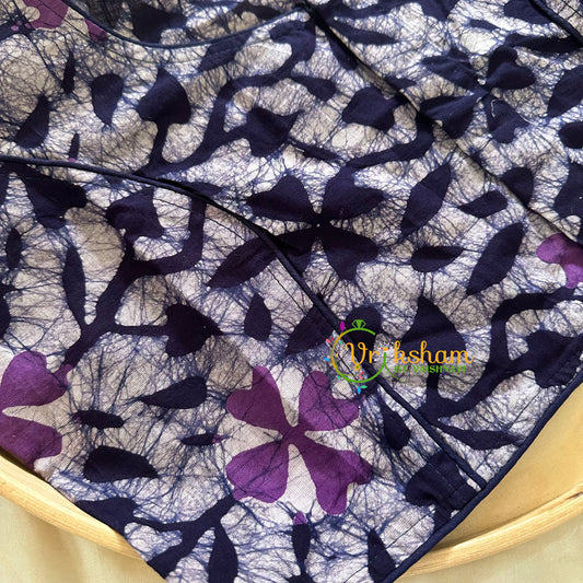 Premium Kalamkari Readymade Blouse -Kalamkari Print -Purple-VS1257