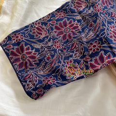 Premium Kalamkari Readymade Blouse -Kalamkari Print -Blue Maroon-VS1255