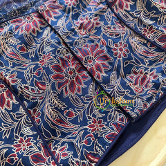 Premium Kalamkari Readymade Blouse -Kalamkari Print -Blue Maroon-VS1255