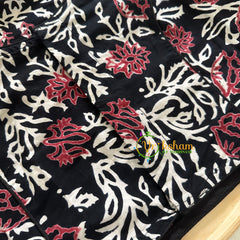 Premium Kalamkari Readymade Blouse -Kalamkari Print -Black white Red-VS1251