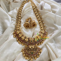 Premium Gold Look Alike Peacock Haram-Gold Beads -G4002