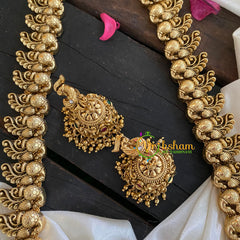 Premium Gold Look Alike Peacock Haram-Gold Beads -G4002