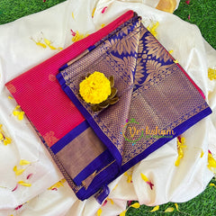 Pink with Blue Vairaoosi Silk Cotton Saree -VS407