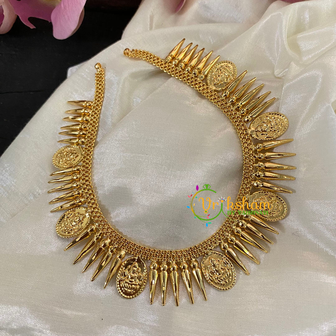 Gold Look Alike Kerala Mullai Mottu Kaasu Neckpiece-G8718