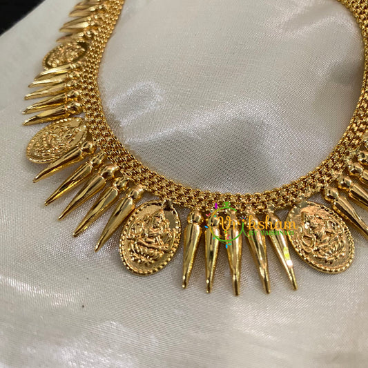 Gold Look Alike Kerala Mullai Mottu Kaasu Neckpiece-G8718