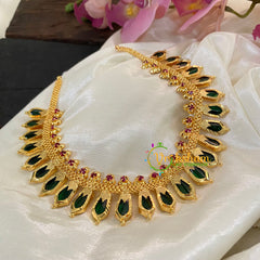 Gold Look Alike Palakka Short Neckpiece-Petals-G8723