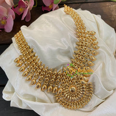 Gold Look Alike Maangamalai with Pendant Long Neckpiece-G8704