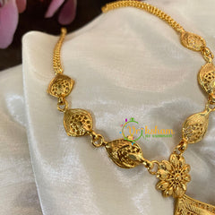 Premium Gold Look Alike Short Neckpiece -White -G8707