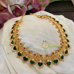 Gold Look Alike Palakka Short Neckpiece-Spear-G8725