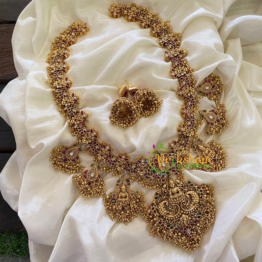 Premium Pendants Lakshmi Haram-Gold Bead-G7437