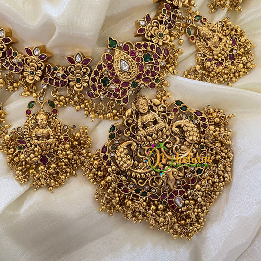 Premium Pendants Lakshmi Haram-Gold Bead-G7437