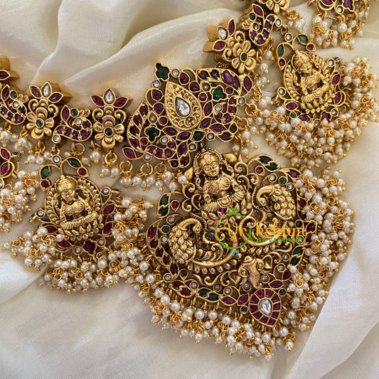 Premium Pendants Lakshmi Haram-Guttapusalu Pearls -G7439