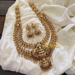 Premium AD Stone Lakshmi Haram with Mogappu-Gold-G7424