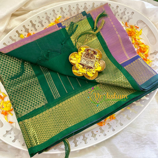 Lilac Kattam Silk Cotton Saree -VS1511