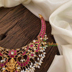 Jadau Kundan Lakshmi Guttapusalu Choker Short Neckpiece -J1159