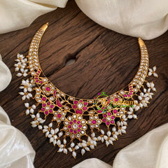 Jadau Kundan Guttapusalu Choker Short Neckpiece -J1158