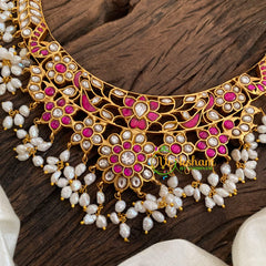 Jadau Kundan Guttapusalu Choker Short Neckpiece -J1158