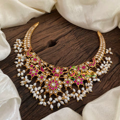 Jadau Kundan Guttapusalu Choker Short Neckpiece -J1158