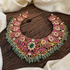 Pastel Green Jadau Kundan Choker Short Neckpiece -J1157