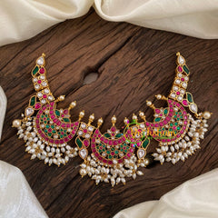 Half Moon Jadau Kundan Choker Short Neckpiece -J1156