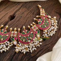 Half Moon Jadau Kundan Choker Short Neckpiece -J1156