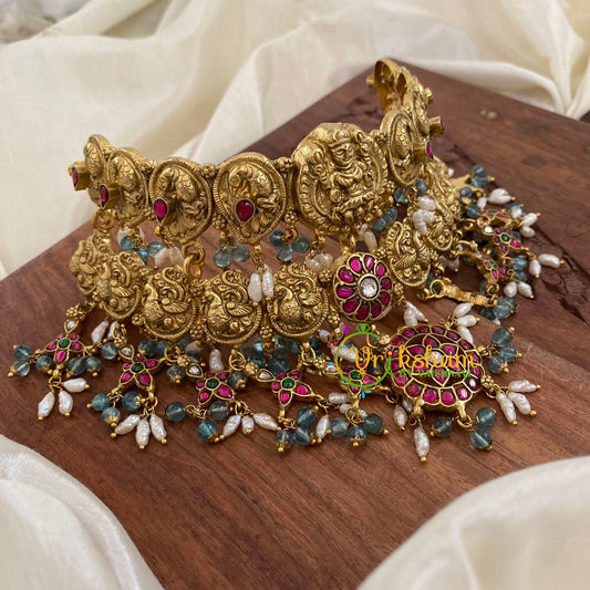 Intricate Lakshmi Jadau Kundan High Neck Choker -J1178