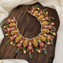 Precious Jadau Kundan Lakshmi Short Neckpiece -J1192