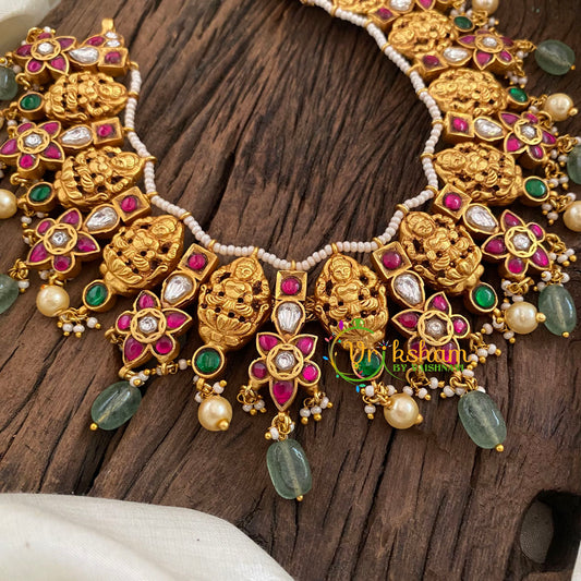 Precious Jadau Kundan Lakshmi Short Neckpiece -J1192