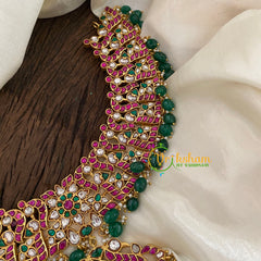 Pastel Green Jadau Kundan Short Neckpiece -J1160