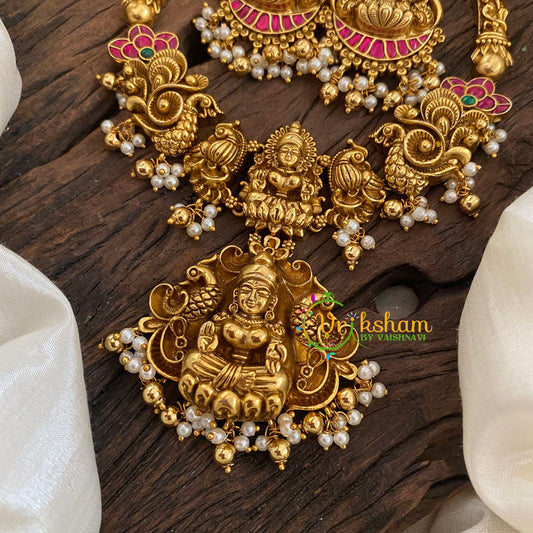 Lakshmi Jadau Kundan Short Neckpiece -Pearl-J1172