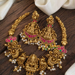 Lakshmi Jadau Kundan Short Neckpiece -Pearl-J1172