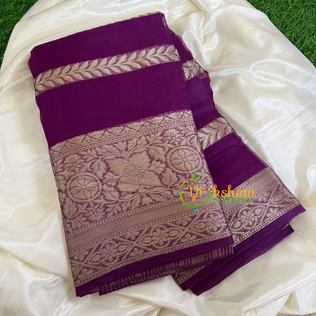 Purple Organza Silk Saree -Organza Kota Silk-VS425