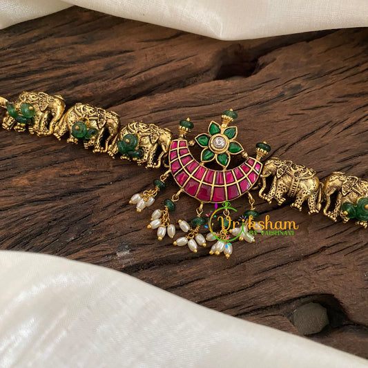 Precious Jadau Kundan High Neck Choker -J1177