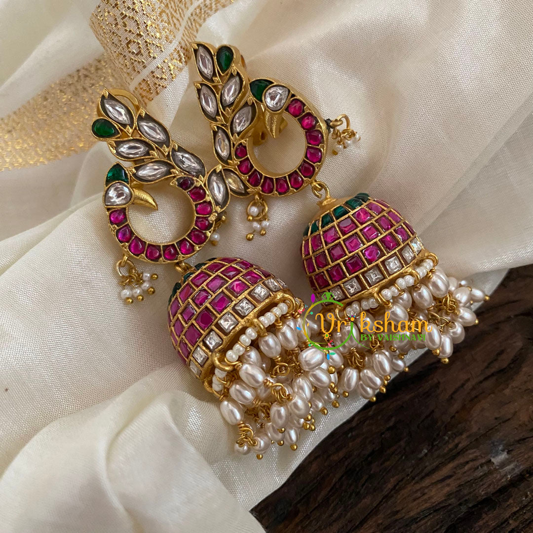 Precious Jadau Kundan Jhumkas- Guttapusalu Jhumkas-J1140