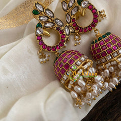 Precious Jadau Kundan Jhumkas- Guttapusalu Jhumkas-J1140