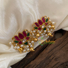 Jadau Kundan Lotus Studs-J1204