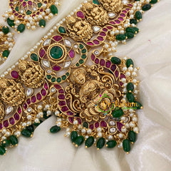 Precious Lakshmi Bridal High Neck Choker-Green Bead-G8846