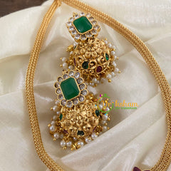 AD Stone Addigai Short Neckpiece -Gold Bead-G8843