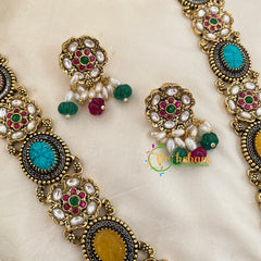 Navrathna Jadau Kundan Guttapusalu Neckpiece-J1125