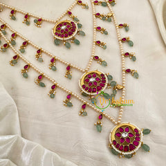 3 Layered Jadau Kundan Pearl Neckpiece-J1143