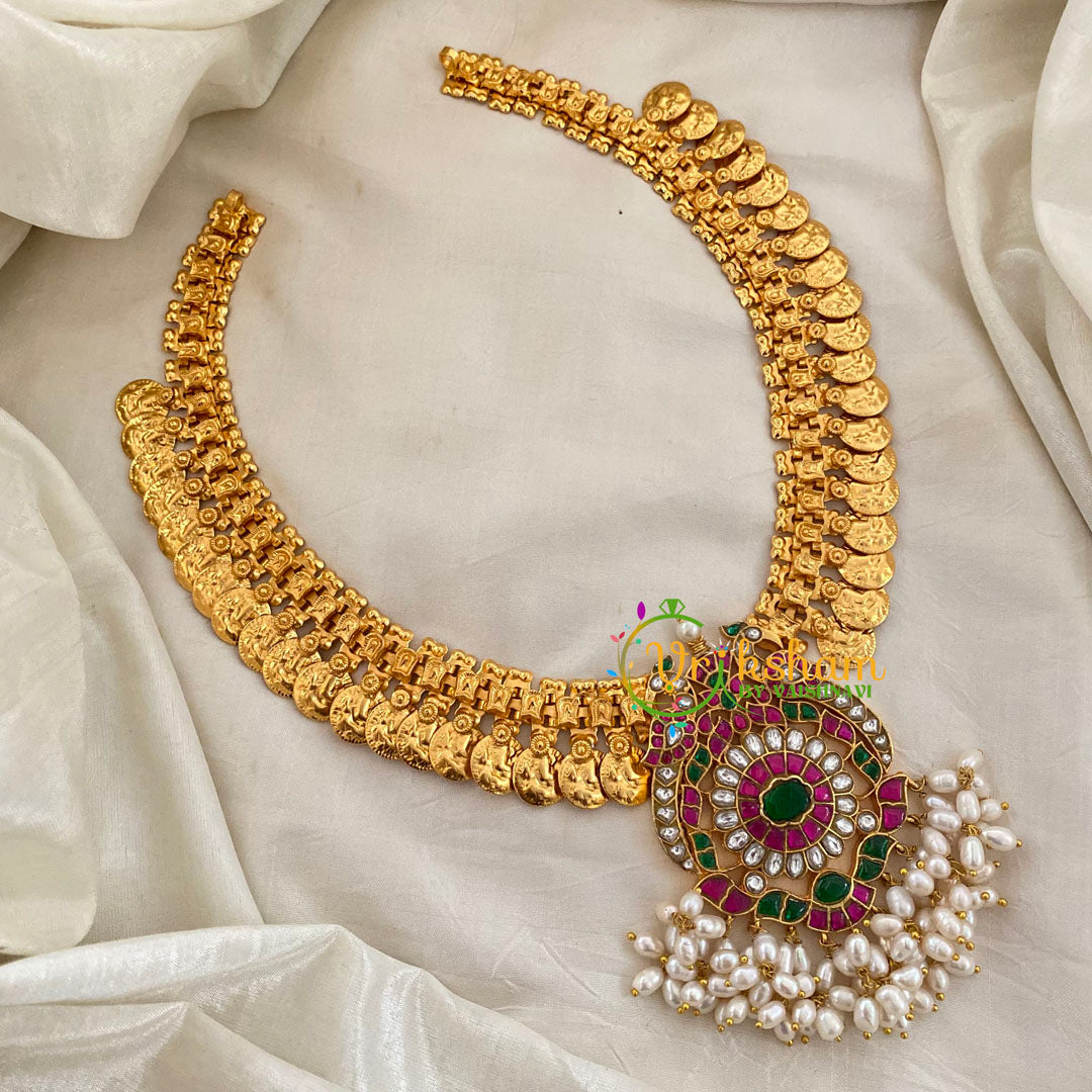 Royal Jadau Kundan Lakshmi Coin Neckpiece-J1131