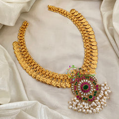 Royal Jadau Kundan Lakshmi Coin Neckpiece-J1131