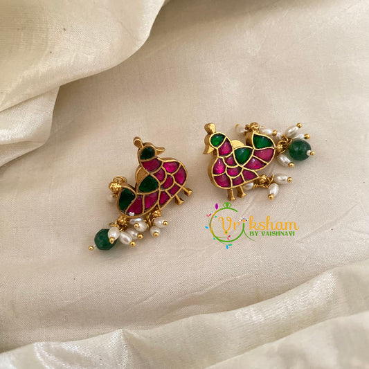 Jadau Kundan Peacock Studs-J1203