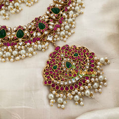 Precious Jadau Kundan Short Neckpiece-Cluster Pearl -J1188