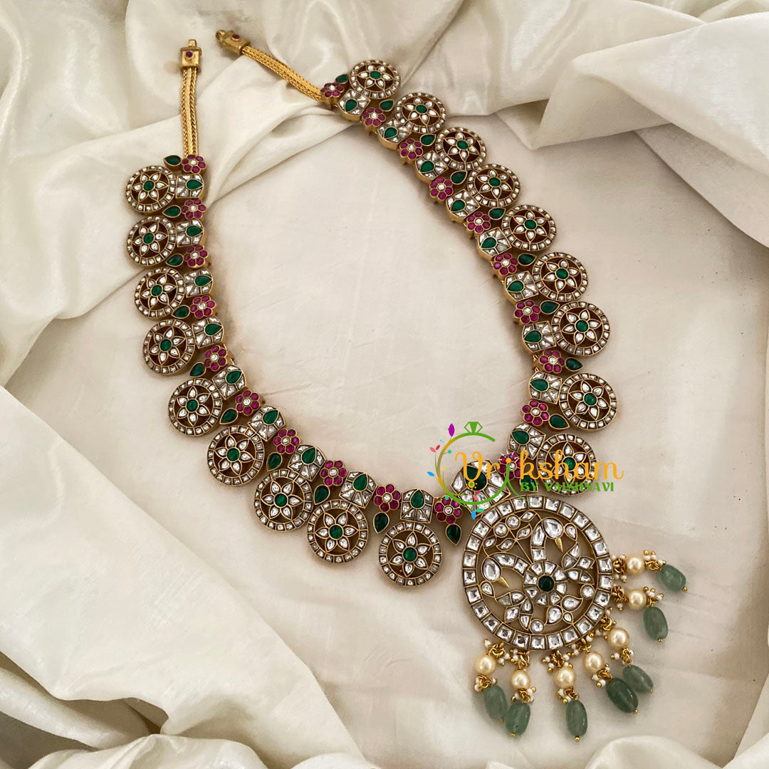 Precious Jadau Kundan Coin Style Neckpiece -J1185