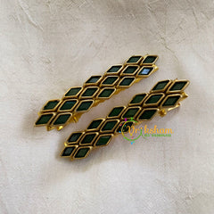 Kundan Hair Clip-Black Dice-H307